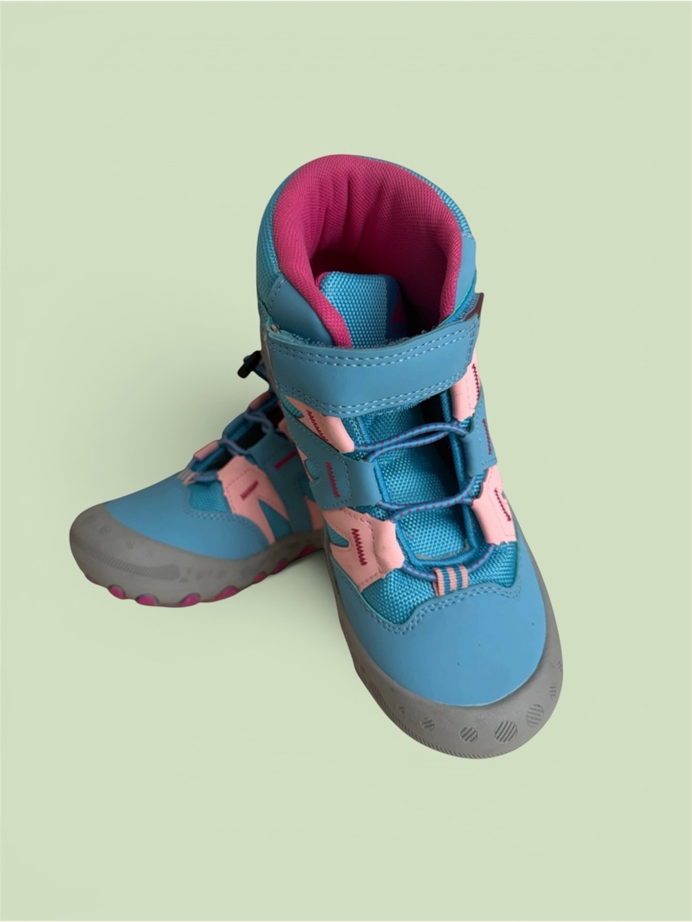 Mishansha Blue and Pink Kids Waterproof Hiking Boots